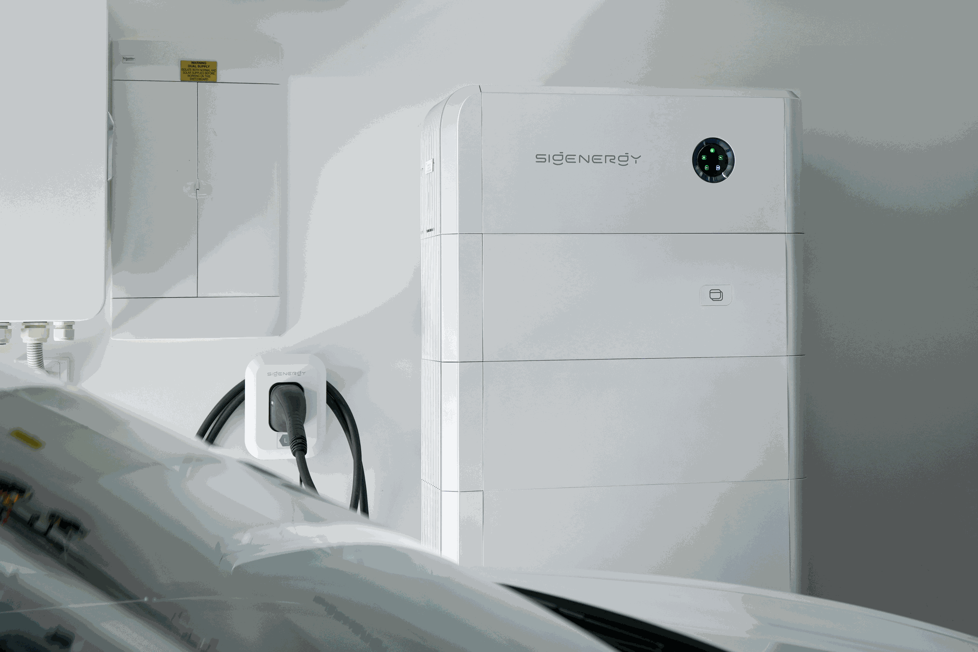 Sigenergy SigenStor battery stack installed at a home Sigenergy SigenStor battery stack installed at a home