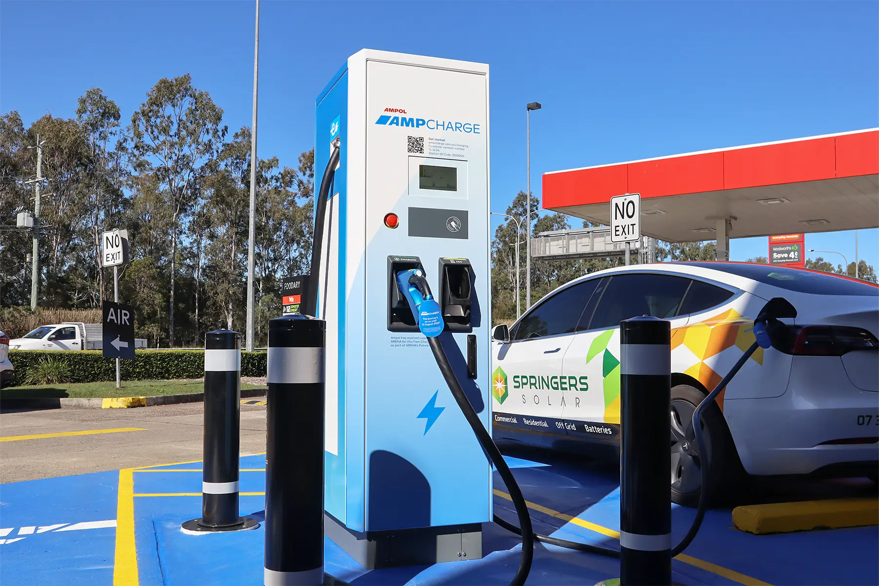 A commercial EV charger