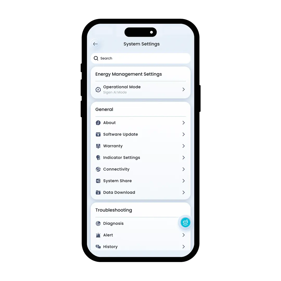 MySigen App System Settings