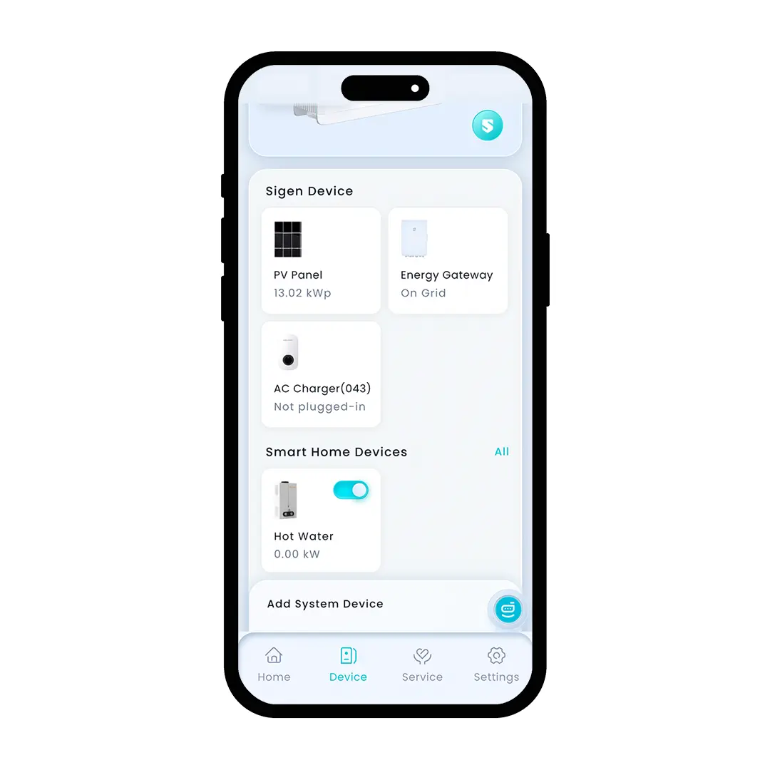 MySigen App Sigen Devices