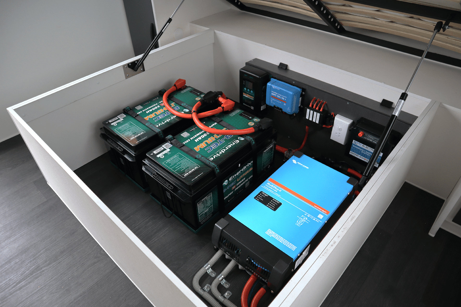 Dual Battery System with MultiPlus Installed in a Caravan