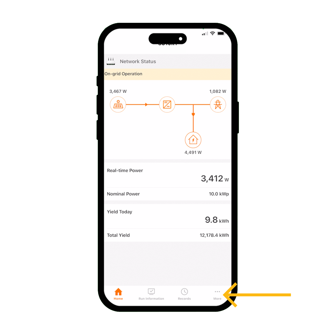 Sungrow Inverter Reconnect App Example 5