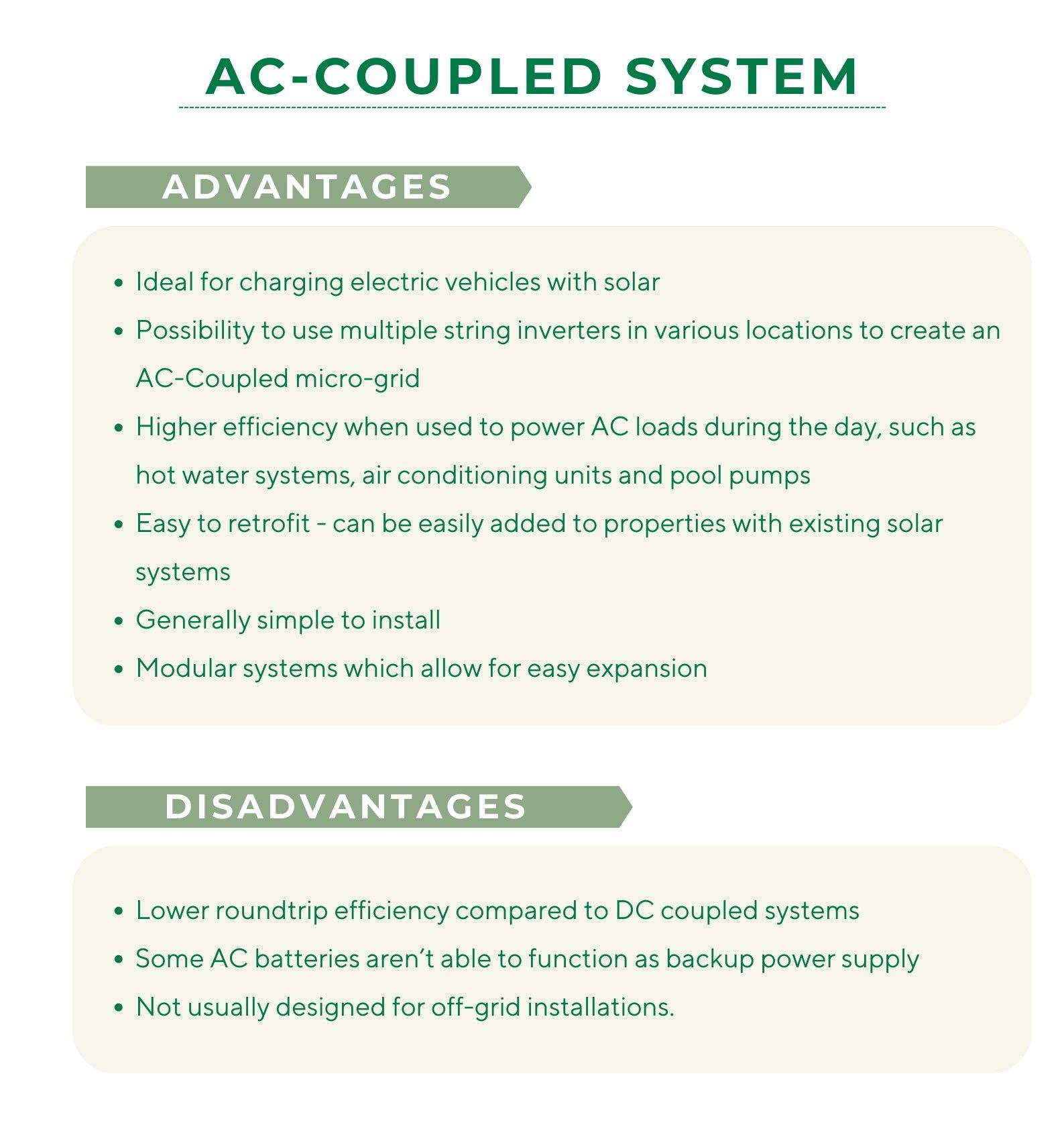 AC Coupled Solar System Advantages and Disadvantages