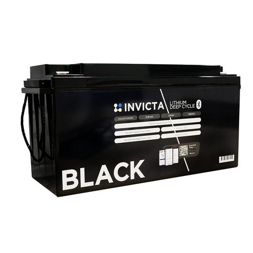 [SNLB12V200BT] Invicta Black 12V 200Ah LiFePO4 Battery (Bluetooth)