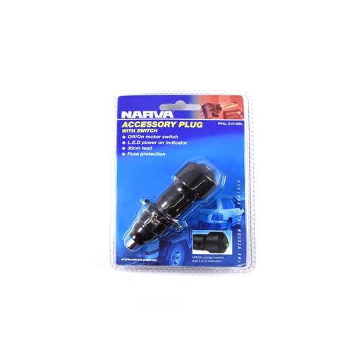 [81010BL] Narva Cig Plug With On/Off Switch
