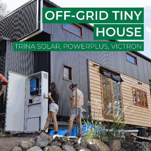 Off-Grid Tiny House Installation Queensland Off-Grid Tiny House with Trina Solar, PowerPlus, and Victron Energy Queensland