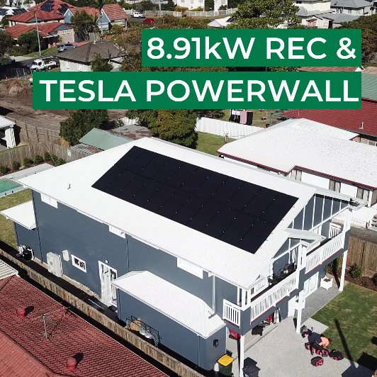 REC and Tesla Powerwall Residential Installation Springers Solar Cannon Hill REC Residential Solar Panel Installation