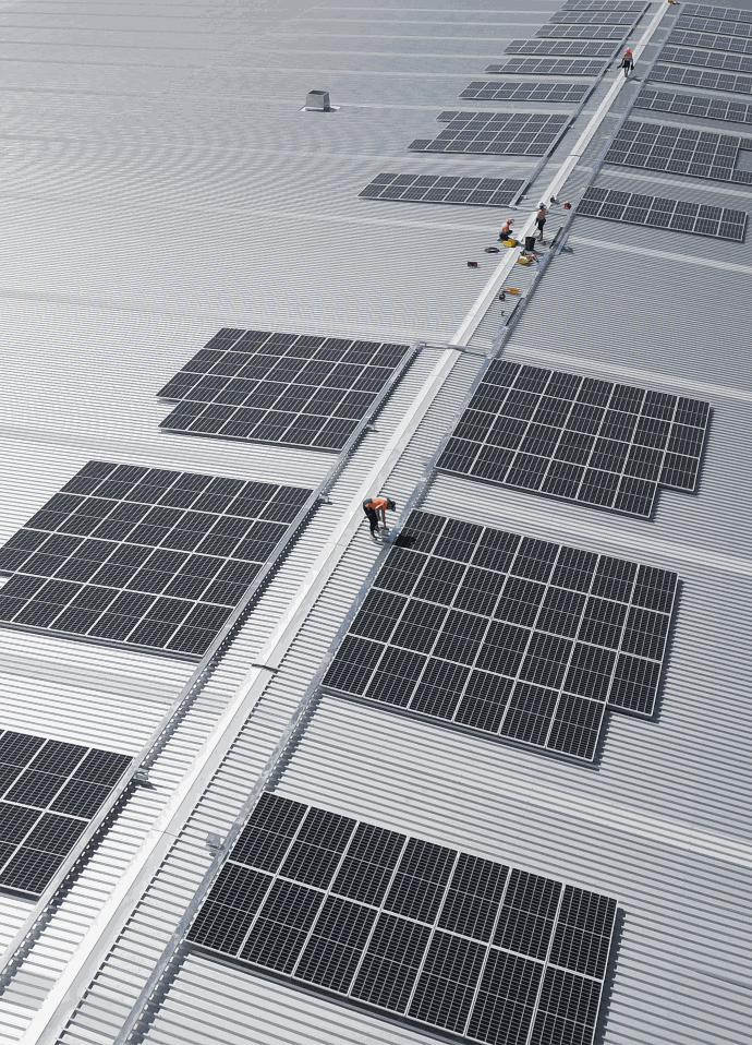 Solar Panel Installation on Commercial Building Solar Panels on Commercial Building