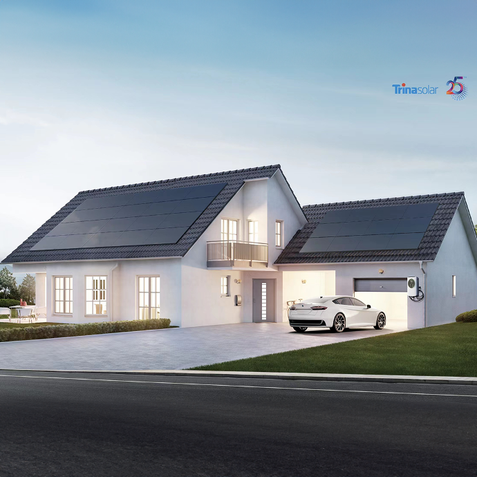 Trina Solar panels on house roof Trina Solar Panels Image
