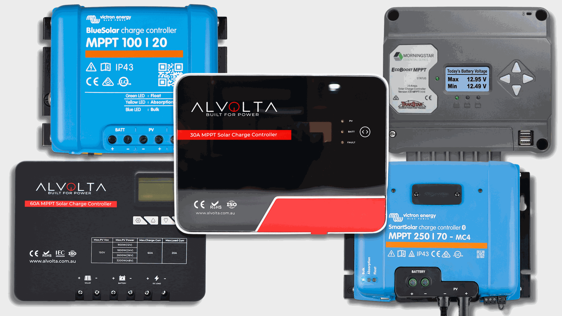 Alvolta, Victron, and Morningstar Solar Regulators MPPT Solar Regulators