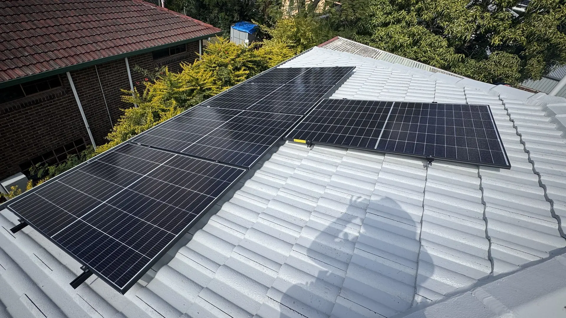 solar panel installation on concrete tile roof
