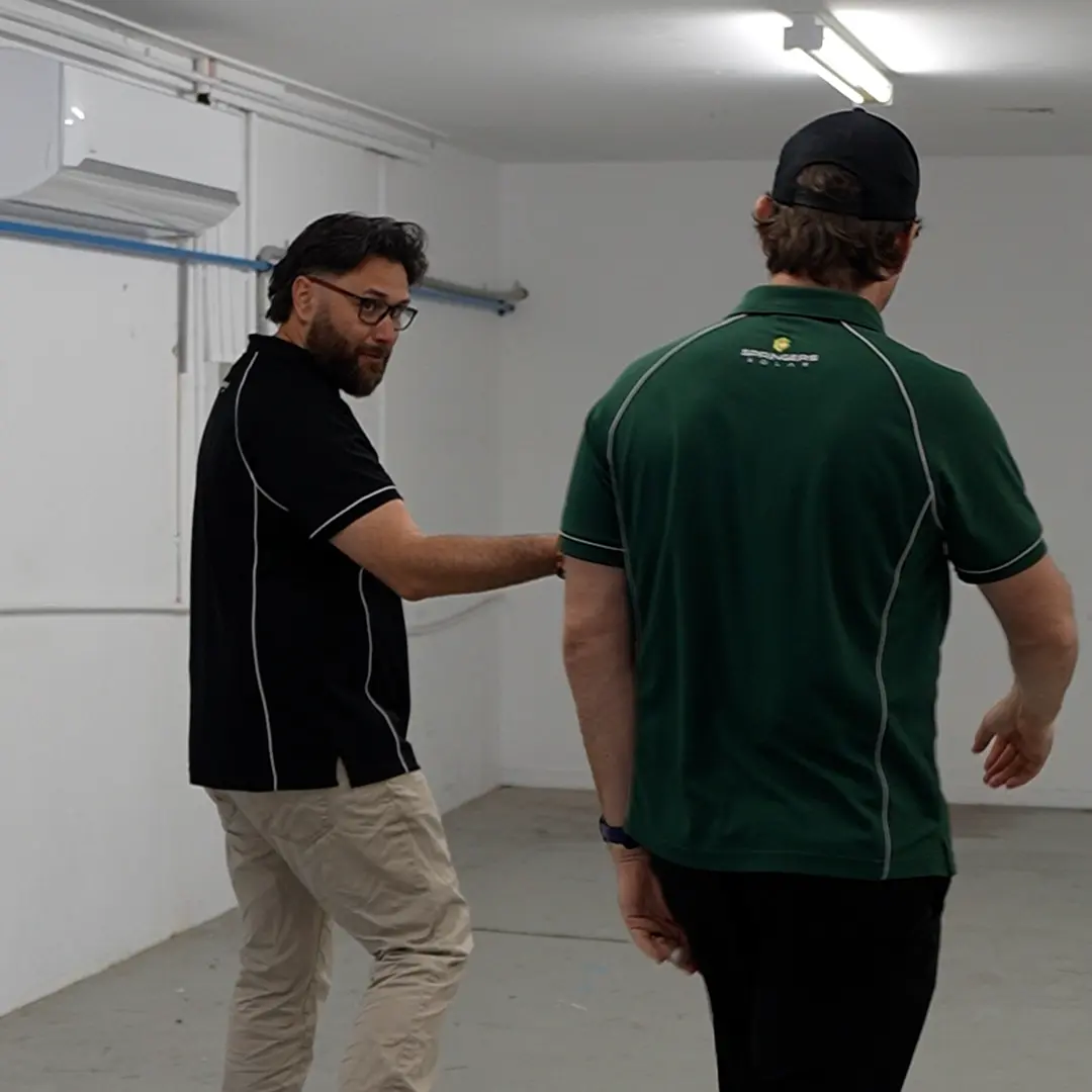 Mick & Luke planning the layout for the new store
