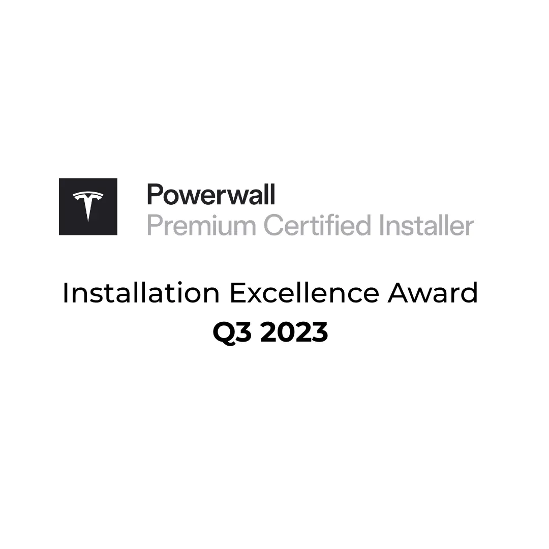 Tesla Powerwall Premium Certified Installer Installation Excellence Award 2023