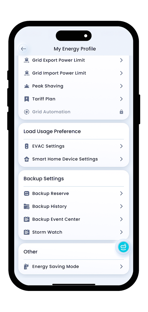 MySigen App Energy Profile