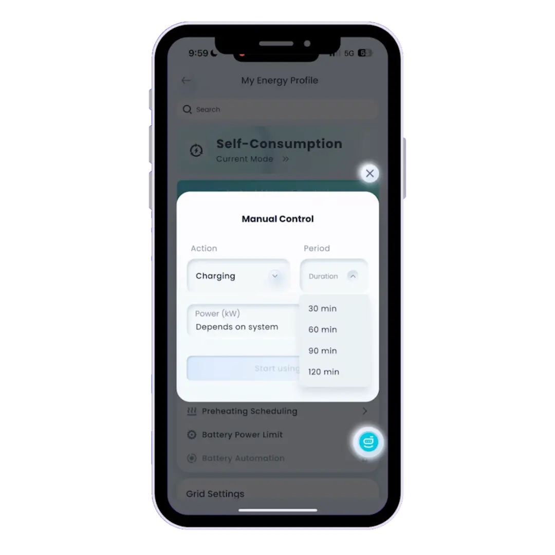 Sigenergy app manual instant control charging