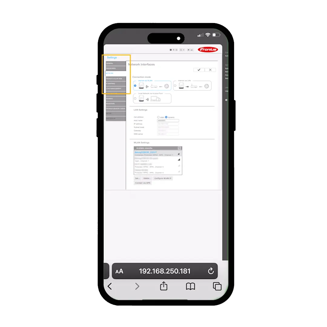 Fronius SnapINverter Reconnect App Example 4