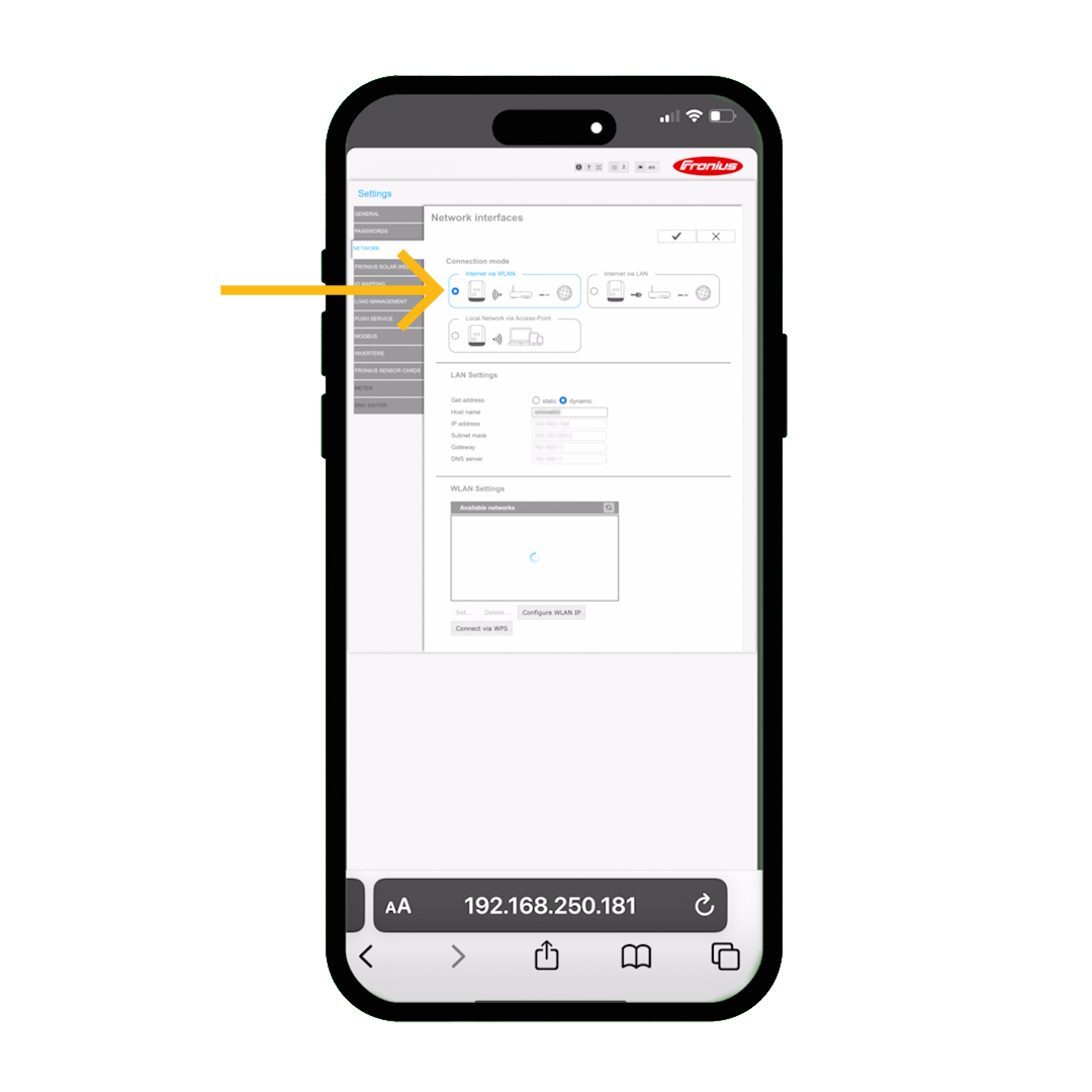 Fronius SnapINverter Reconnect App Example 6