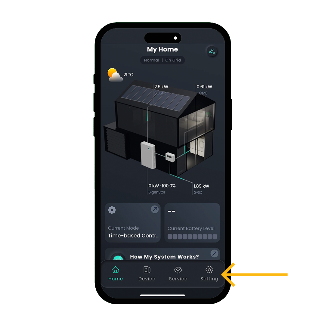 Sigenergy Reconnect App Example 1