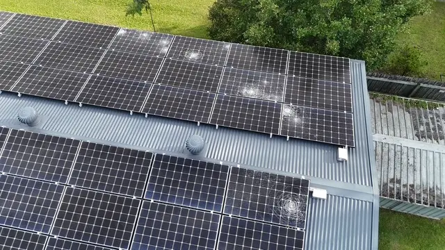 Damaged solar panels Damaged solar panels