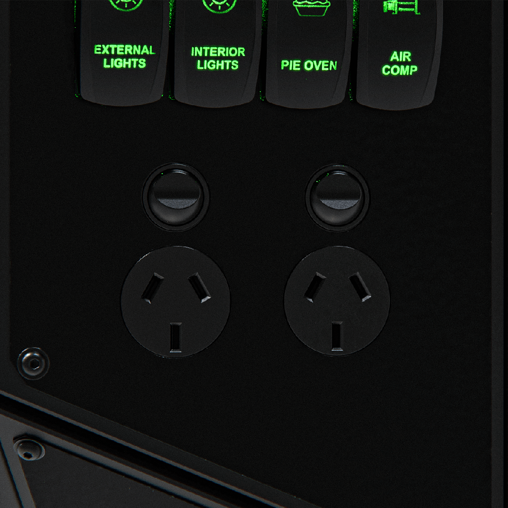 Enerdrive Voyager System (Left) 3000W Inc. 300Ah Slim B-TEC + Alvolta 220W Portable Solar Kit