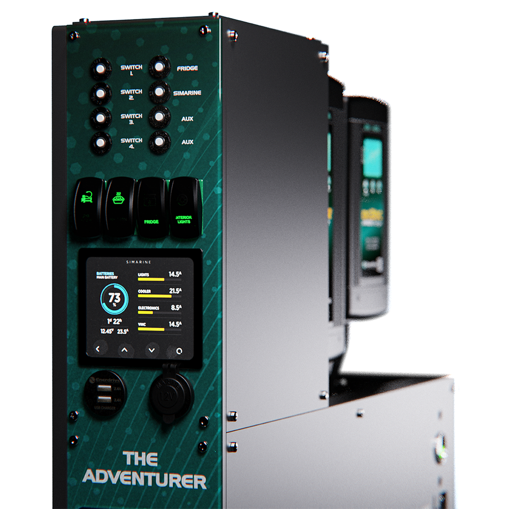 Enerdrive Adventurer System LEFT 40AC, 40DC, 2000X inc. Simarine SCQ50