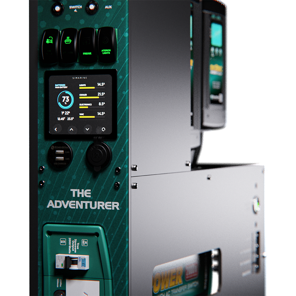 Enerdrive Adventurer System LEFT 40AC, 40DC, 2000X inc. Simarine SCQ50