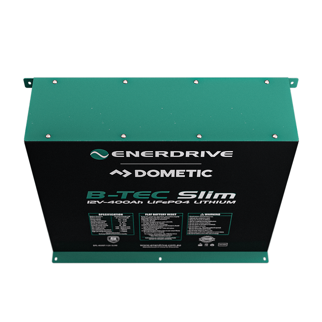 Enerdrive B-TEC 12V 400Ah LiFePO4 Slim Battery in Metal Case