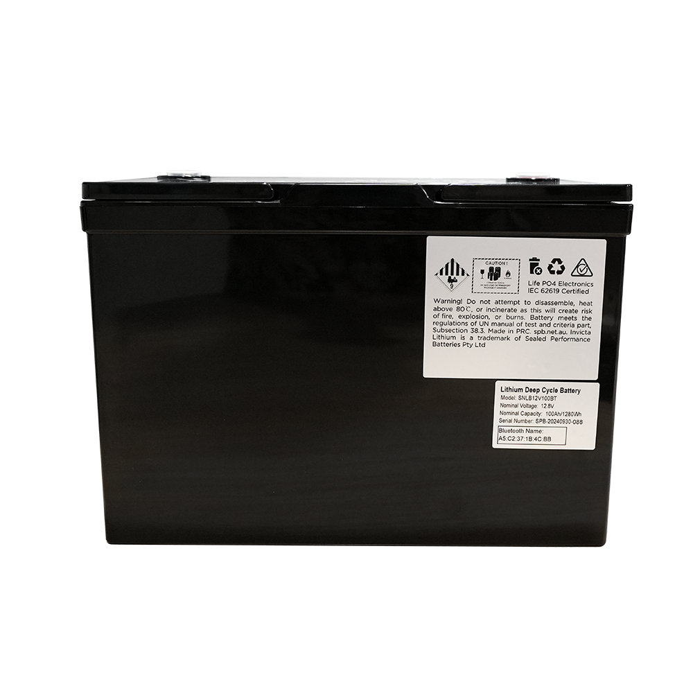 Invicta Black 12V 100Ah LiFePO4 Battery (Bluetooth)