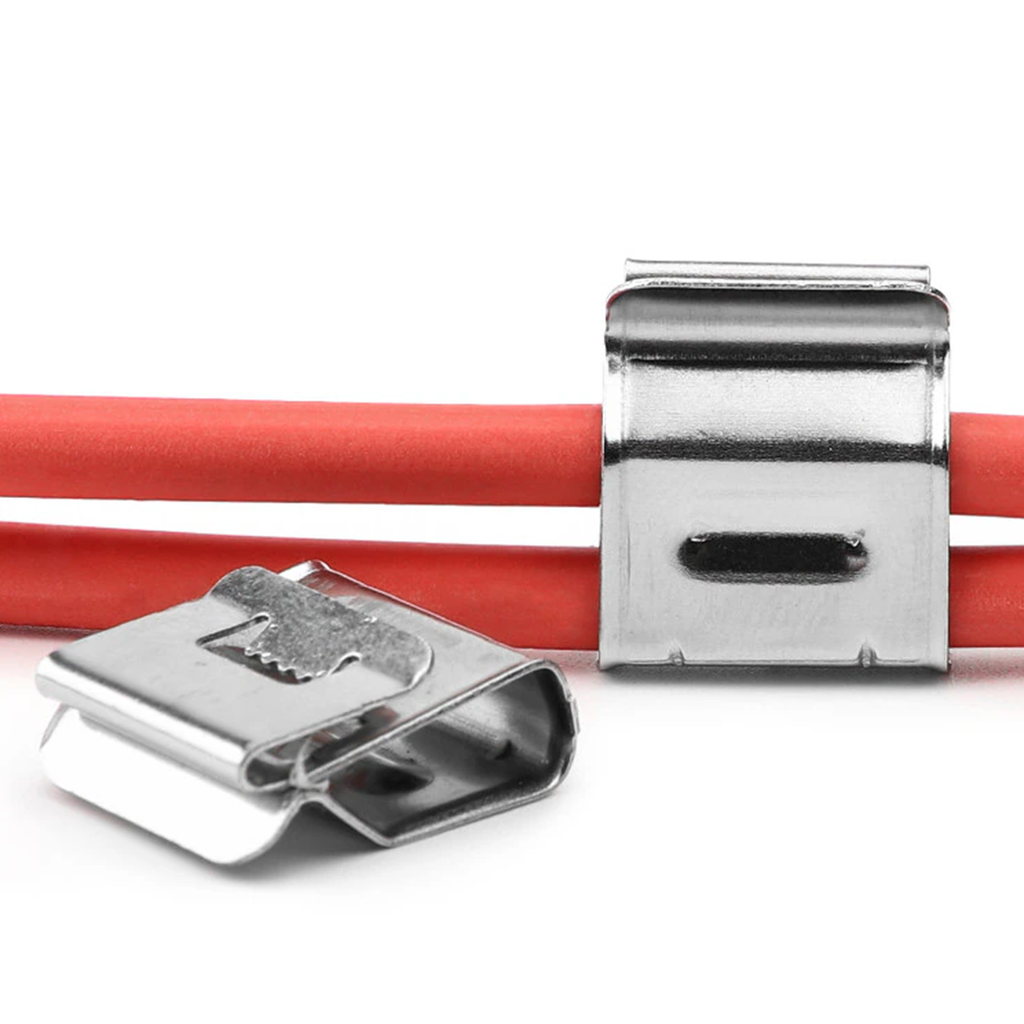 Alvolta Stainless Steel Module Cable Clip (2 x 4.0mm) 100 Pack
