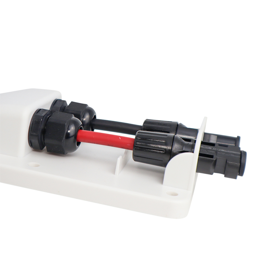 Alvolta Pre-Wired Dual Entry Junction Box White With Solar Connectors