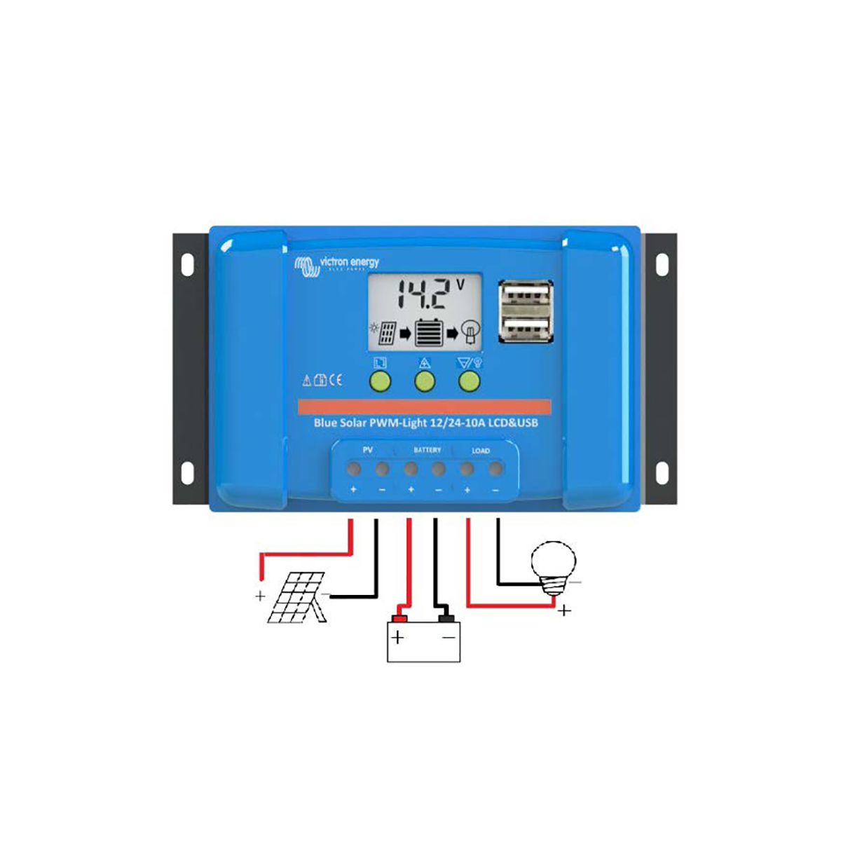 BLUESOLAR PWM-LCD&USB 12/24V-5A