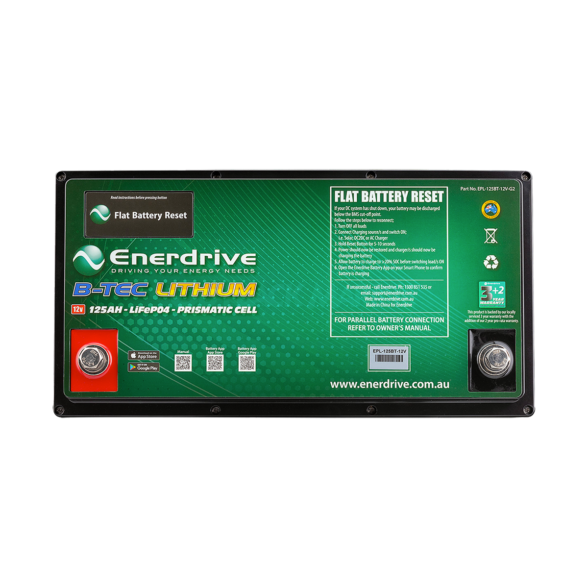 BTEC LIFEPO4 12V 125AH AC-DC BUNDLE
