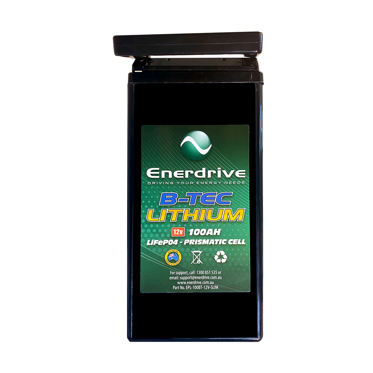 ENERDRIVE 12V 100AH BTEC LIFEPO4 SLIM