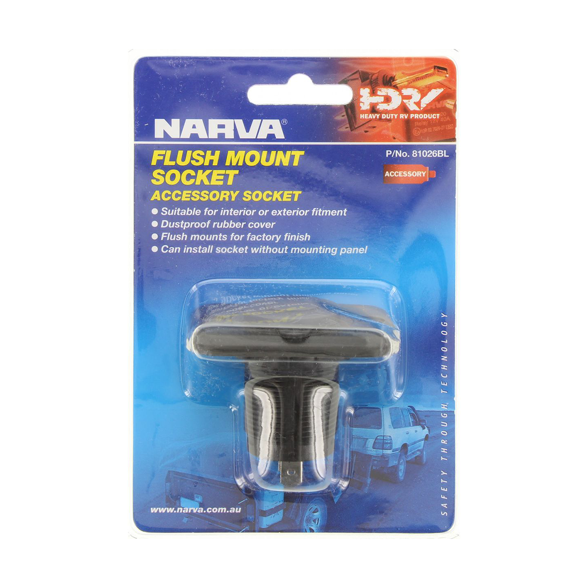 NARVA FLUSH CIG SOCKET BLACK