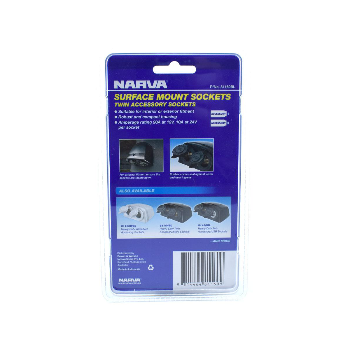 NARVA CIG/CIG SURFACE MOUNT BLACK