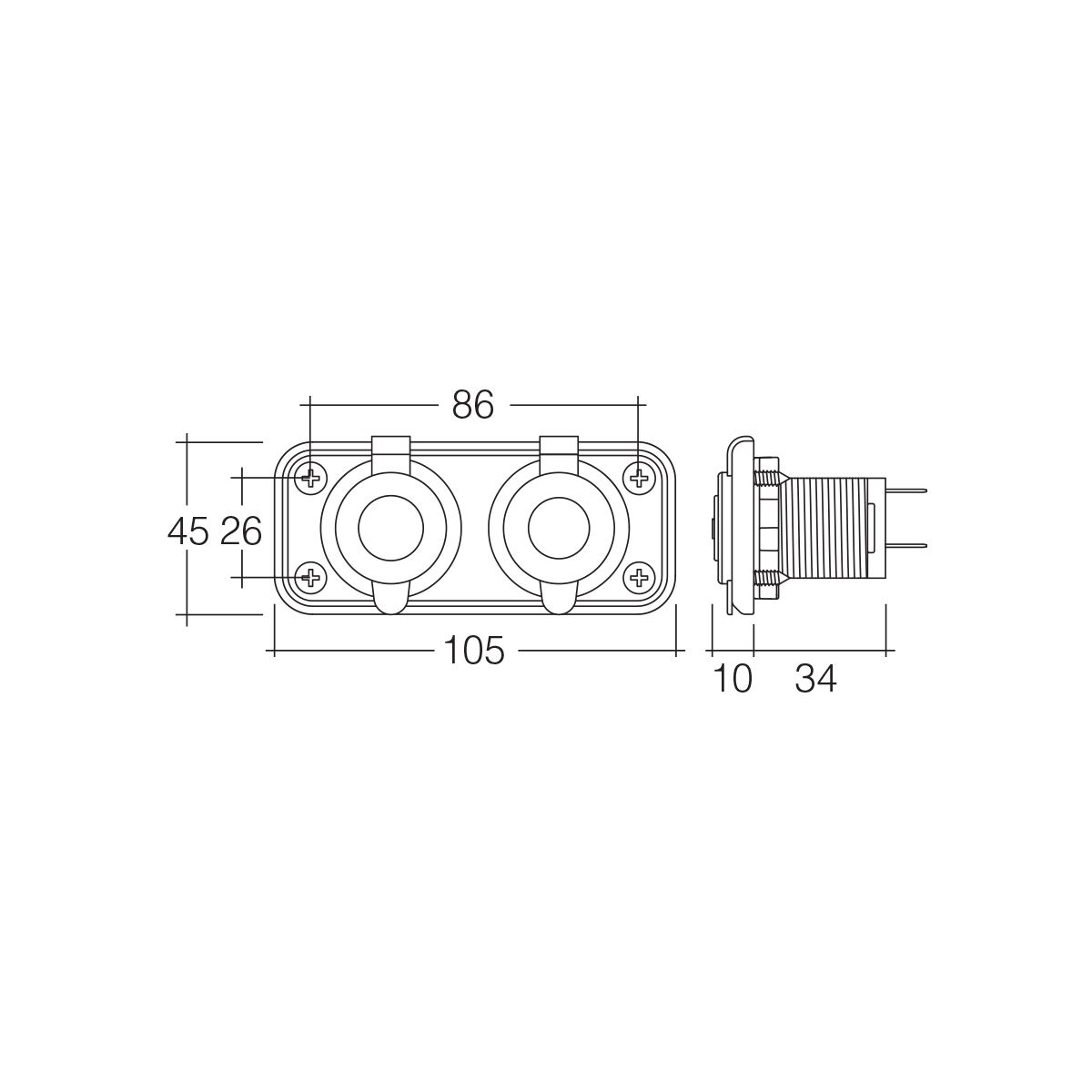 NARVA CIG/CIG FLUSH MOUNT BLACK