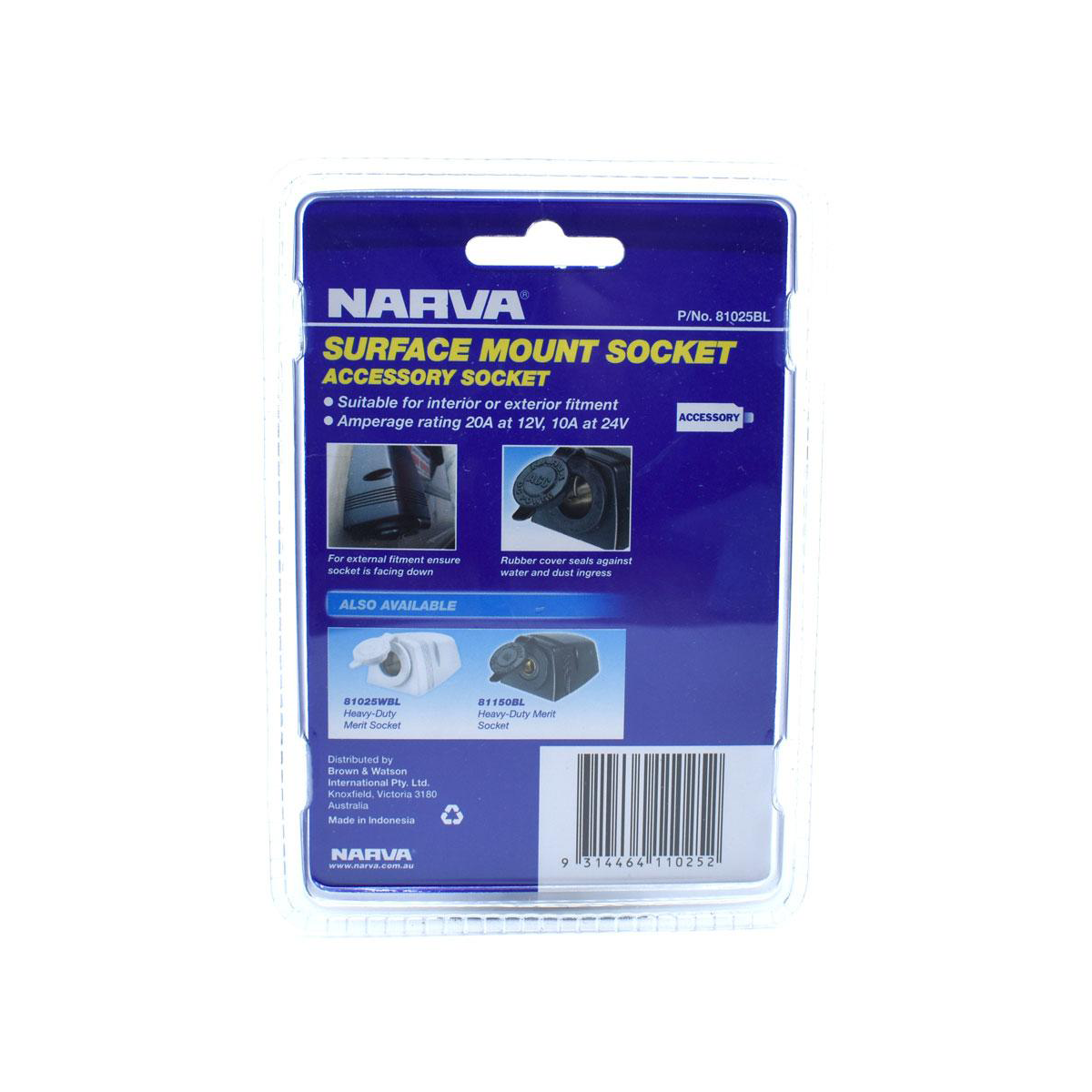 NARVA CIG SURFACE MOUNT BLACK