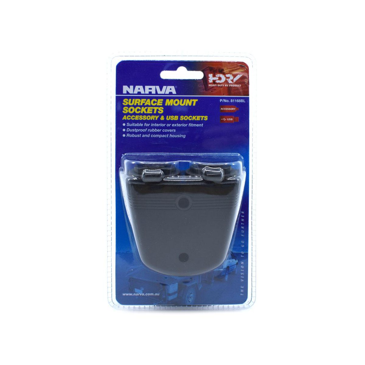 NARVA CIG/USB SURFACE MOUNT BLACK