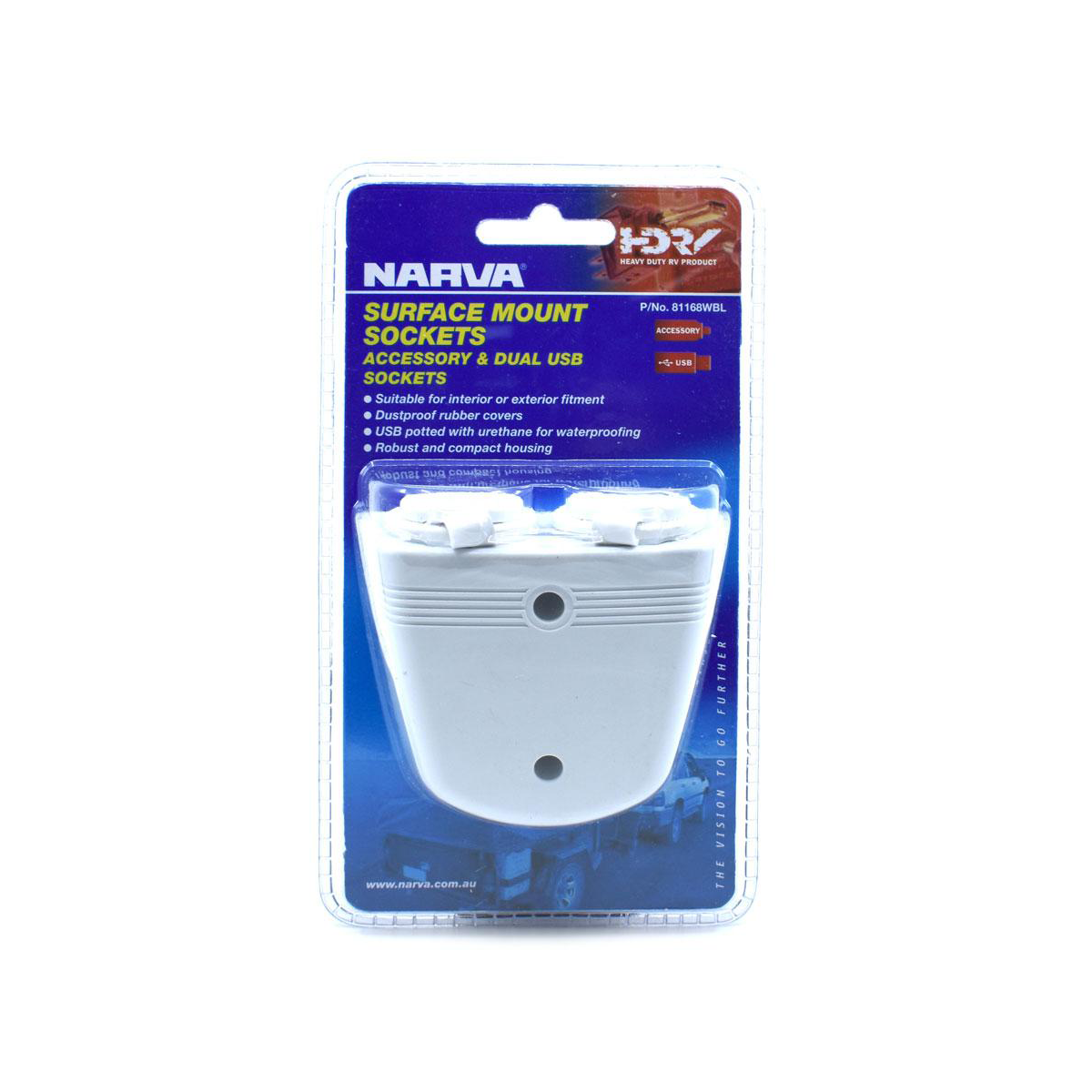NARVA CIG/USB SURFACE MOUNT WHITE