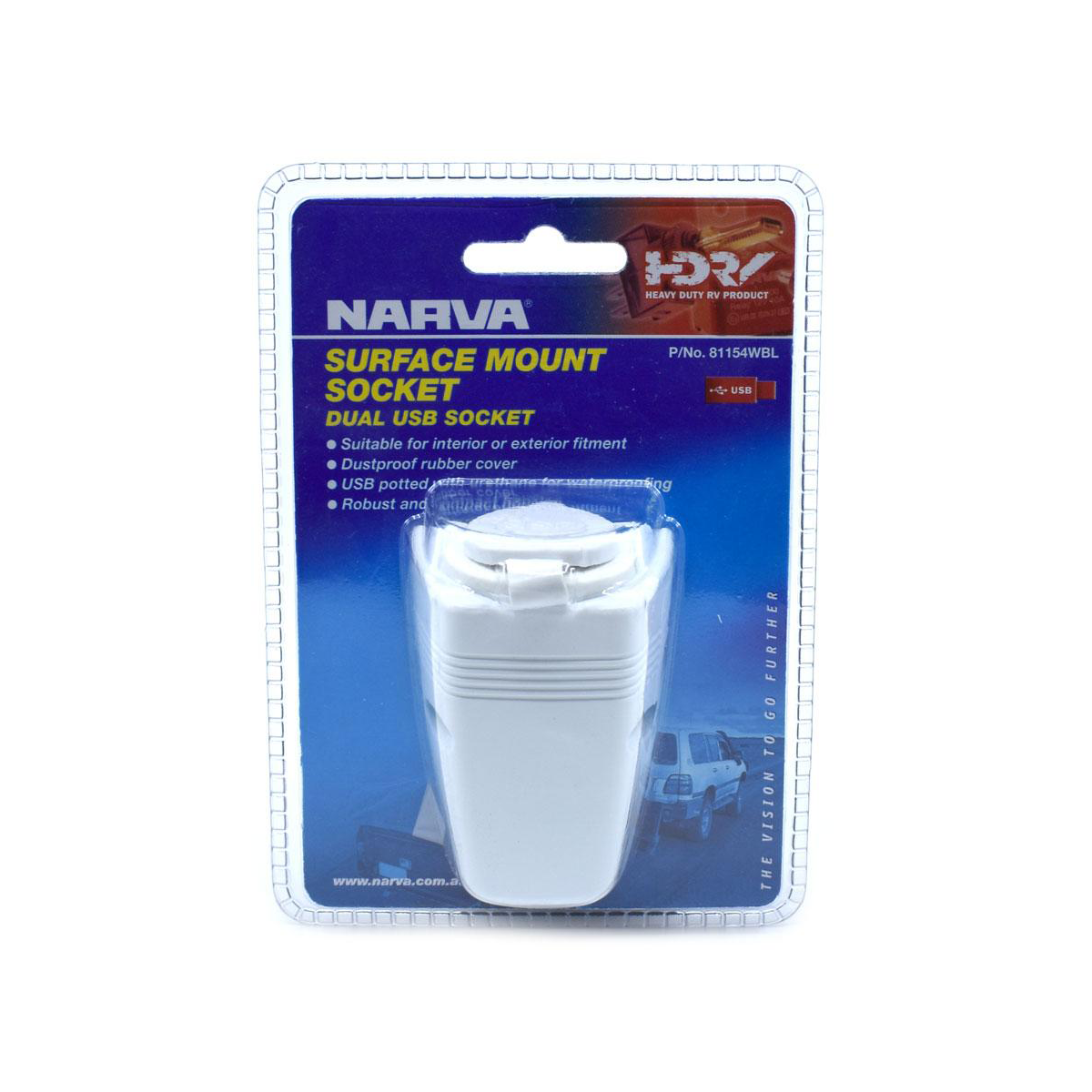 NARVA DUAL USB SURFACE MOUNT WHITE