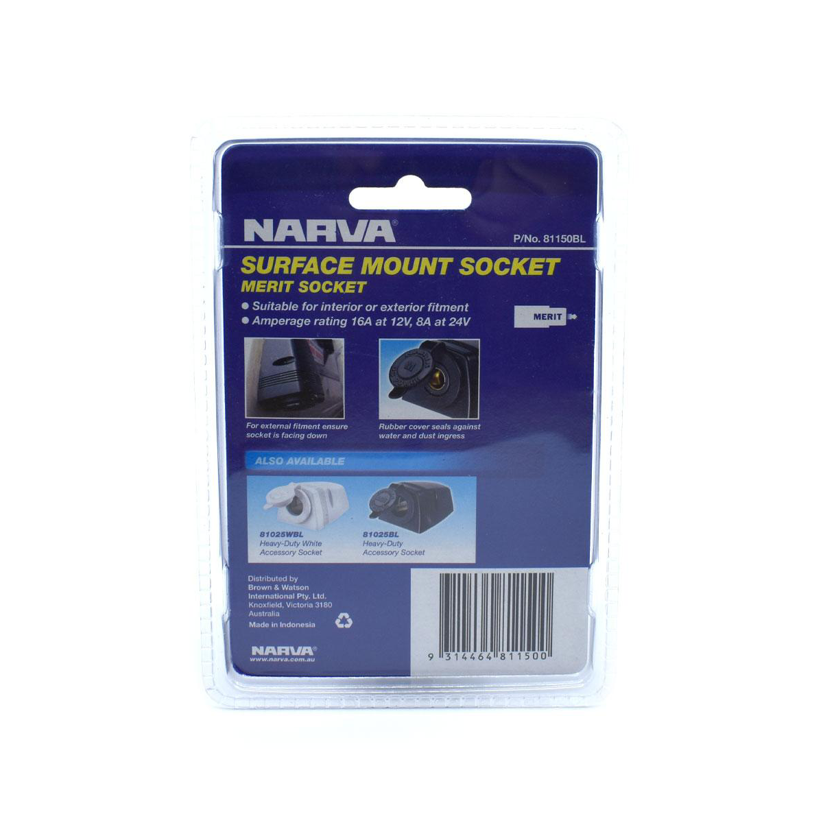 NARVA MERIT SURFACE MOUNT BLACK