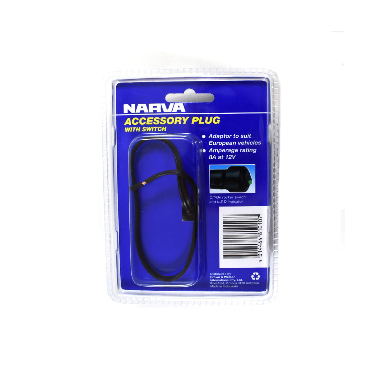 NARVA CIG PLUG WITH ON/OFF SWITCH