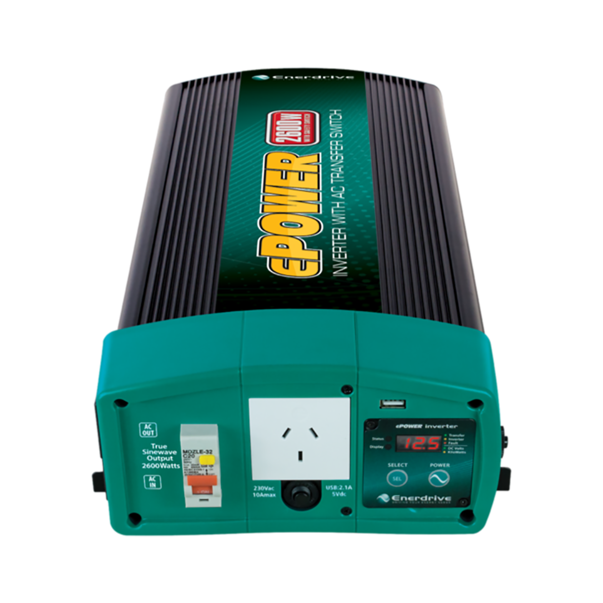 ENERDRIVE 12V 2600W W/RCD & AC TFER SWITCH