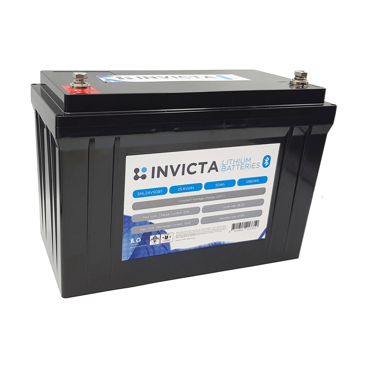 INVICTA LITHIUM 24V 50AH LIFEPO4 BATTERY BLUETOOTH