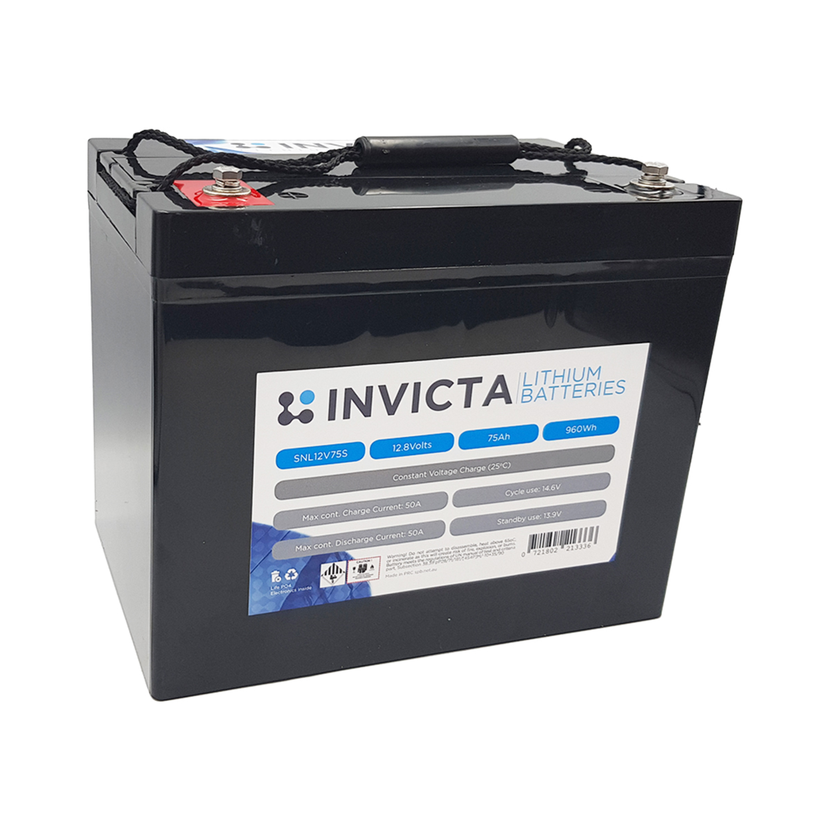INVICTA LITHIUM 12V 75AH LIFEPO4 BATTERY BLUETOOTH