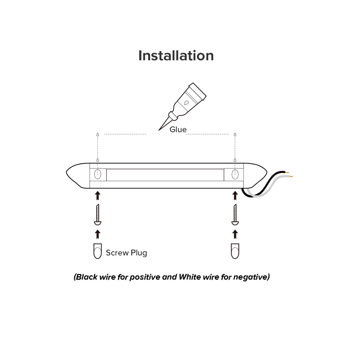 24V Led Awning Light 250mm White