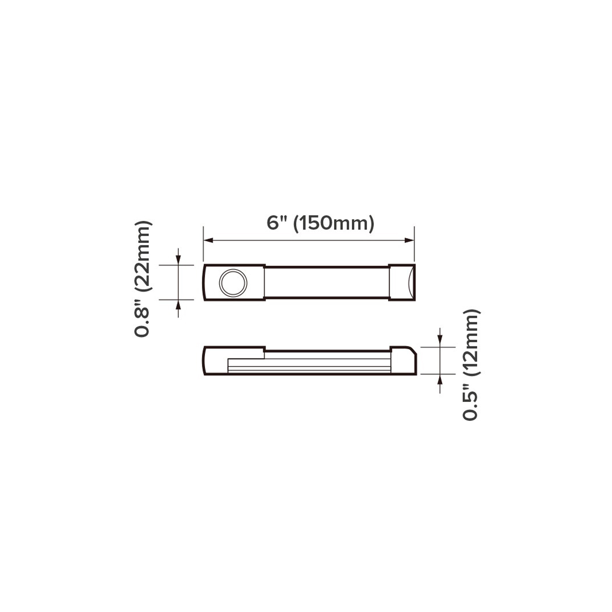 12V Cool White Led Light Bar 150mm 