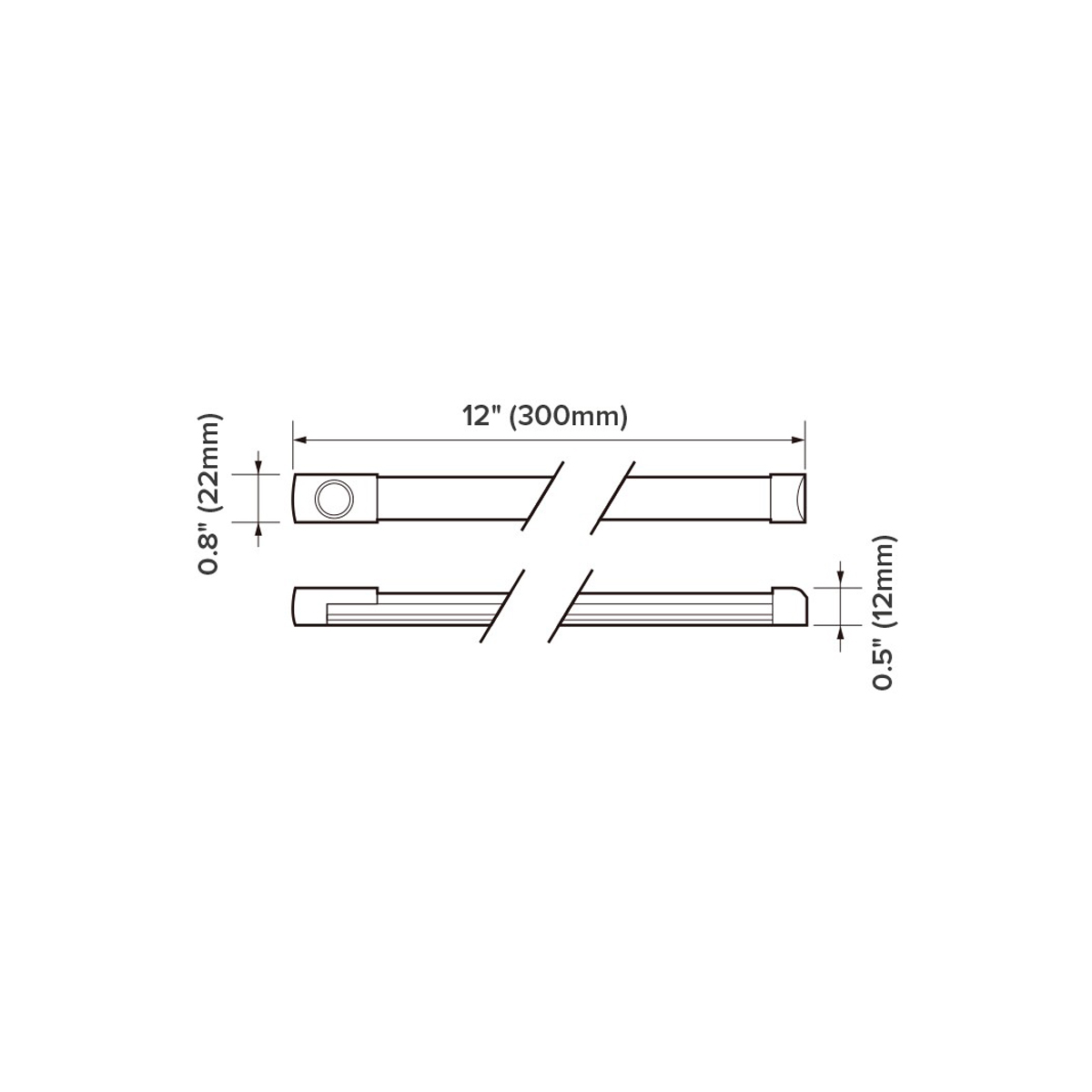 12V Cool White Led Light Bar 300mm