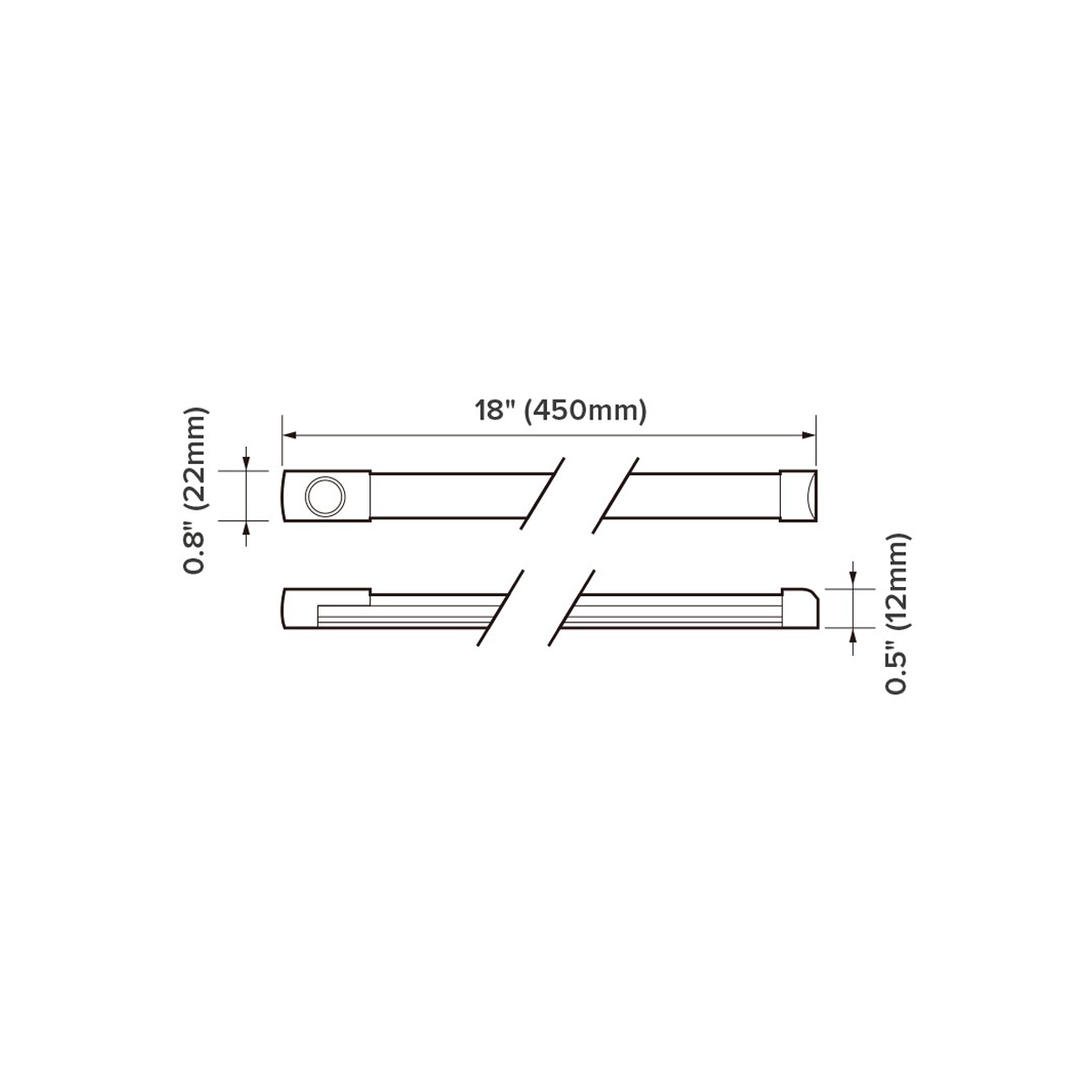 12V Cool White Led Bar Light 450mm