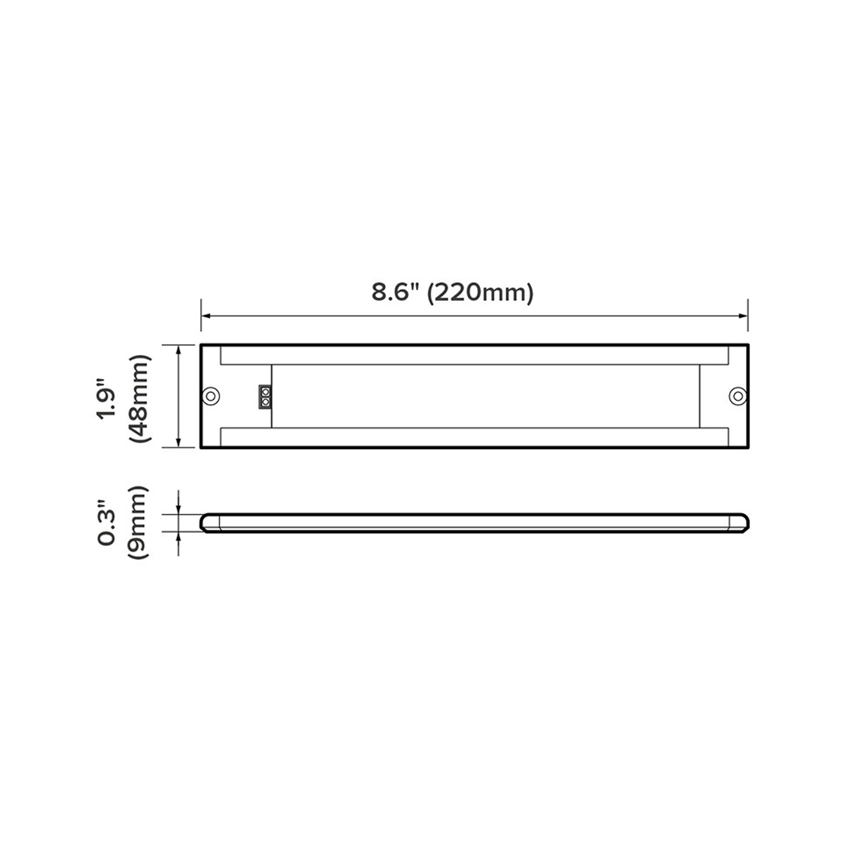 12V Led Sensor Bar Light 220mm Silver/White